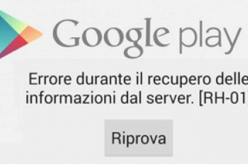 Risolvere il problema rh-01 di Google Play Store