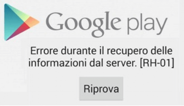 Risolvere il problema rh-01 di Google Play Store